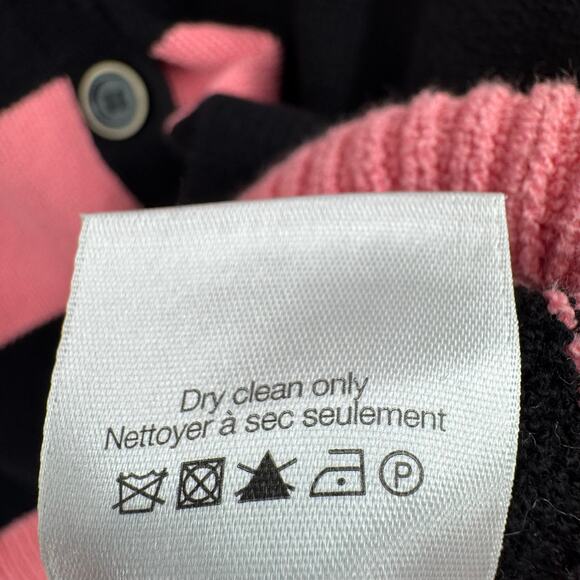 Veronica Beard Pink and Black Striped Cropped Button Cardigan - Picture 7 of 9